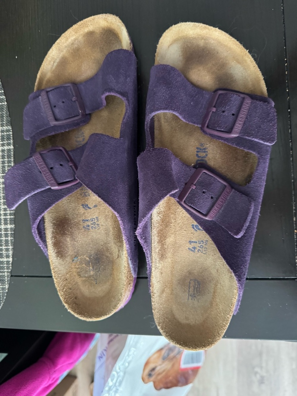 Birkenstock Purple Suede Two-Buckle Arizona 41 (10) - Picture 11 of 15